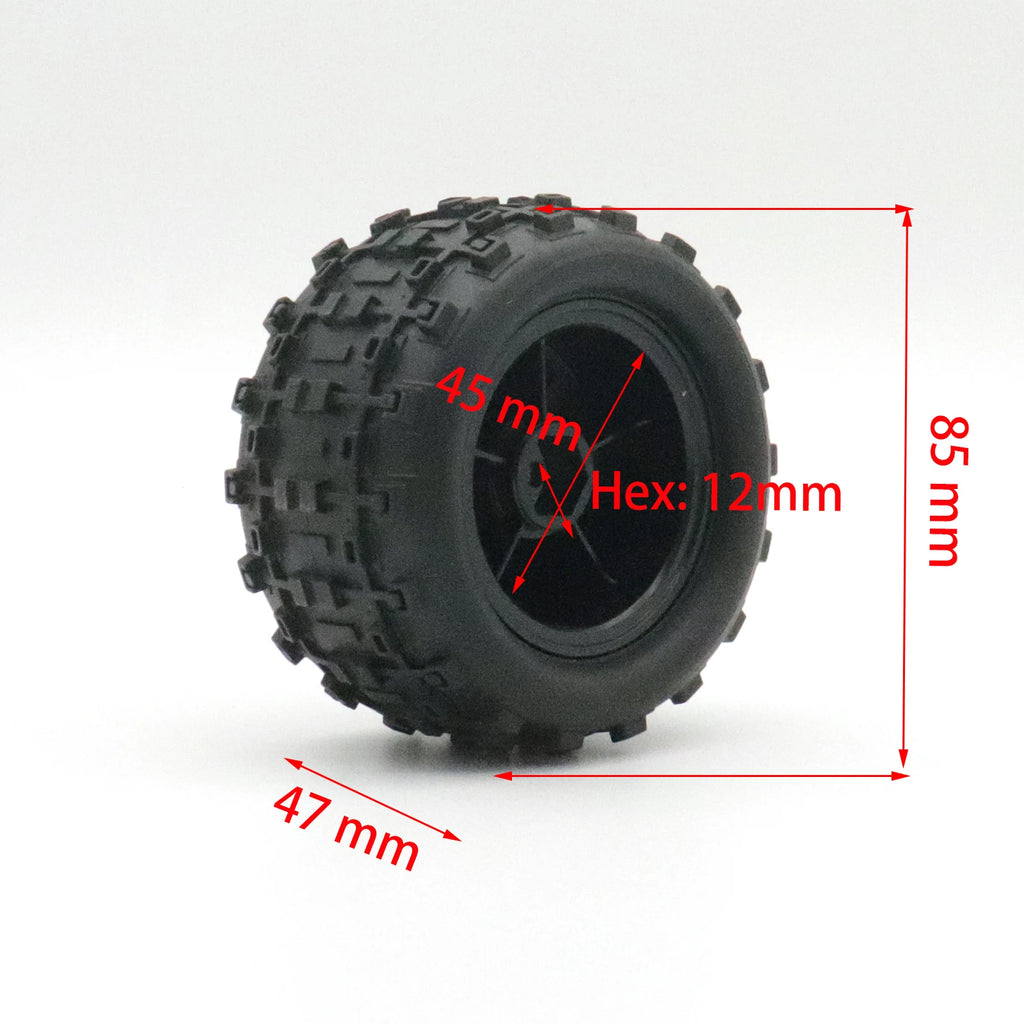 Skidproof Rubber Wheel Tyre Wear-resistant Off-road Vehicle Tire Upgarde Parts for Smax 1625 1635 Wltoys 144001 124018 HBX16889