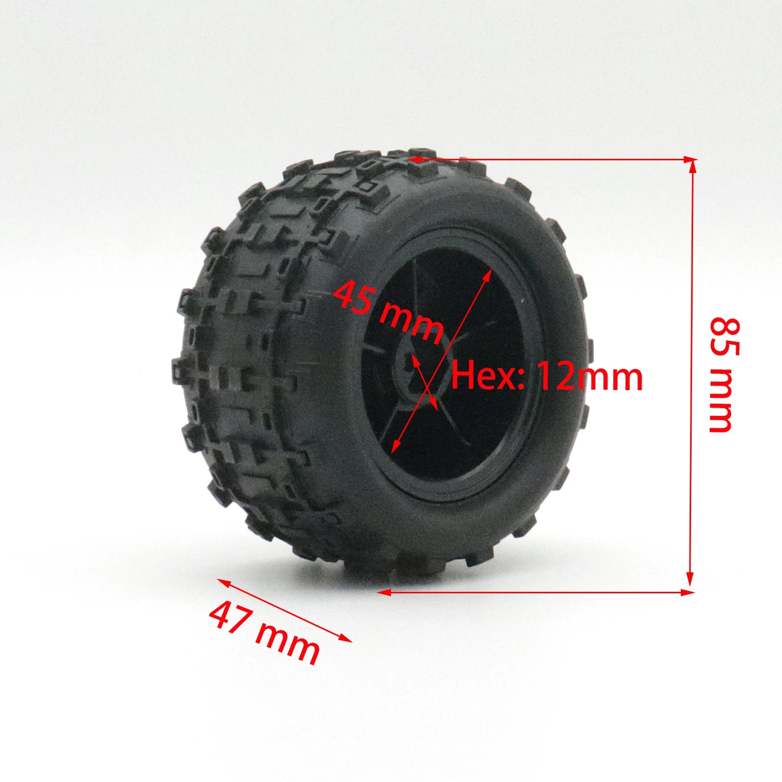 Skidproof Rubber Wheel Tyre Wear-resistant Off-road Vehicle Tire Upgarde Parts for Smax 1625 1635 Wltoys 144001 124018 HBX16889