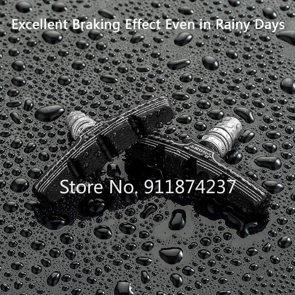 A Pair(2 Pcs) Durable Bicycle Silent Brake Pads Cycling V Brake Holder Pads Shoes Blocks Rubber Pad for Long-lasting Performance