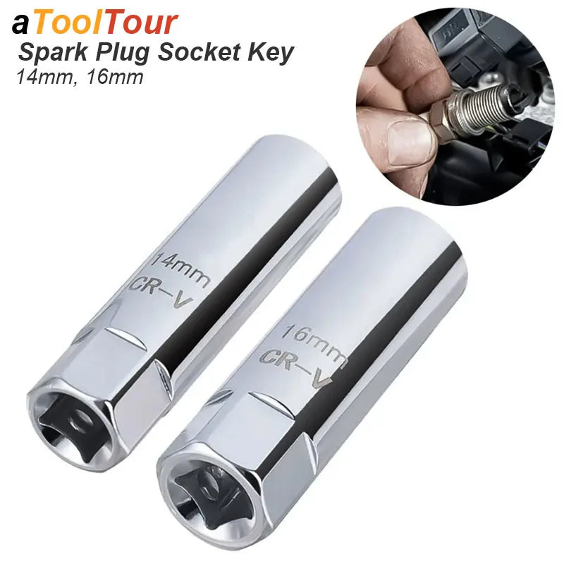 Spark Plug Socket Wrench Key Adapter 14 16mm Install Replace Repair Kit Torque Magnetic Remove Removal Gap Tool AUTO Mechanical