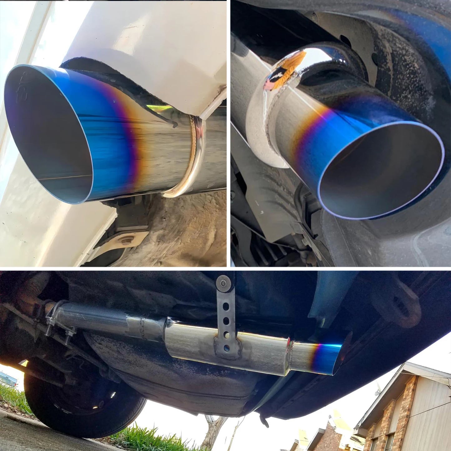 Car Escape Pipe Exhaust Systems Exhuast Muffler Tip Mufflers Turbo Sound Boost Universal 2'' Silencer Tips 201 Staineless Steel