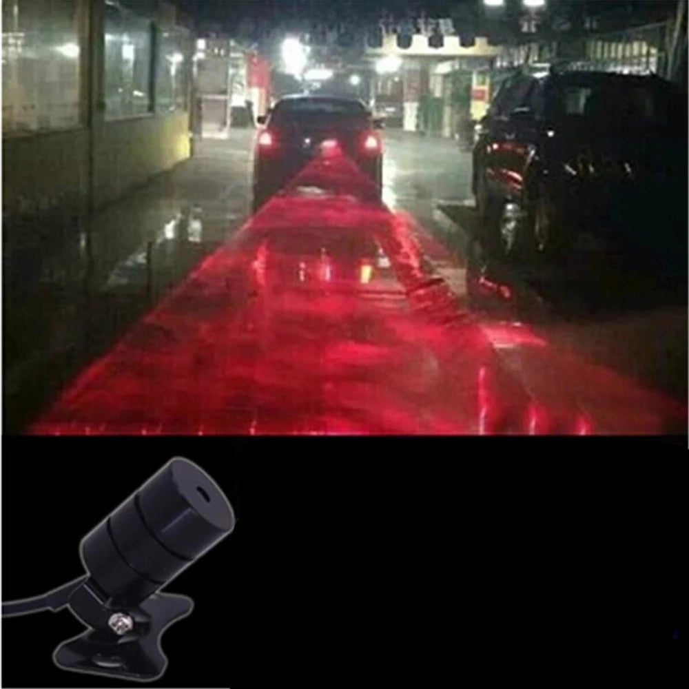 LED Motorcycle Anti-Fog Warning Brake Anti-collision Fog Light Car Lights Warning Lamp Laser Lamp