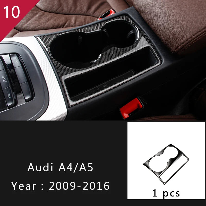 For Audi A4 S4 RS4 B8 8K A5 S5 RS5 8T 8F Carbon Fiber Interior Auto Gear Shift Panel Cover Frame Trim Sticker Car Accessories