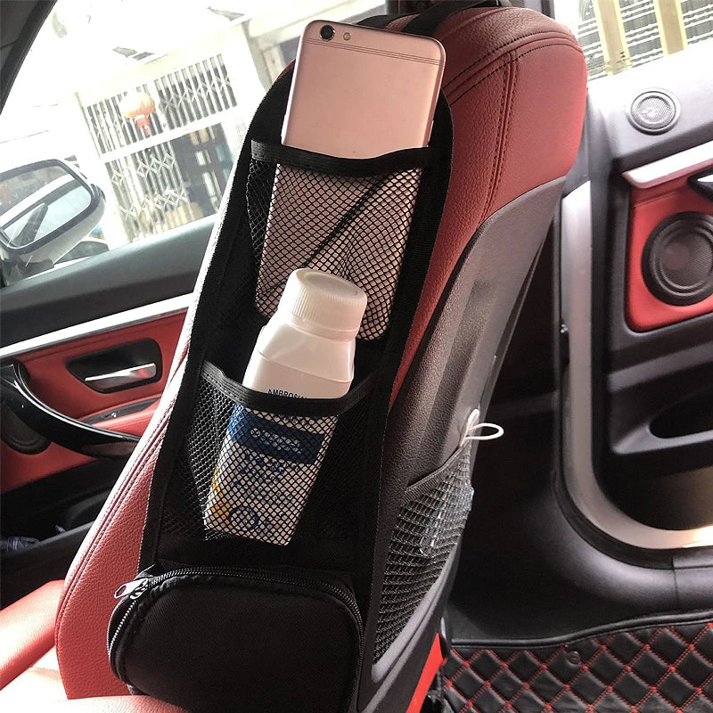 Car Seat Organizer Auto Seat Side Storage Hanging Bag Multi-Pocket Drink Holder Mesh Pocket Car Styling Organizer Phone Holder