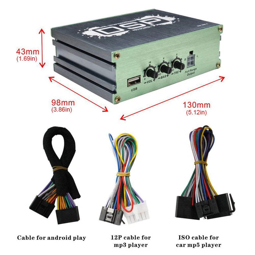 Car DSP Digital Audio Processor 6-Channel Output DSP Car Power Amplifier Audio Digital Sound Processor for Car Audio Enhancement