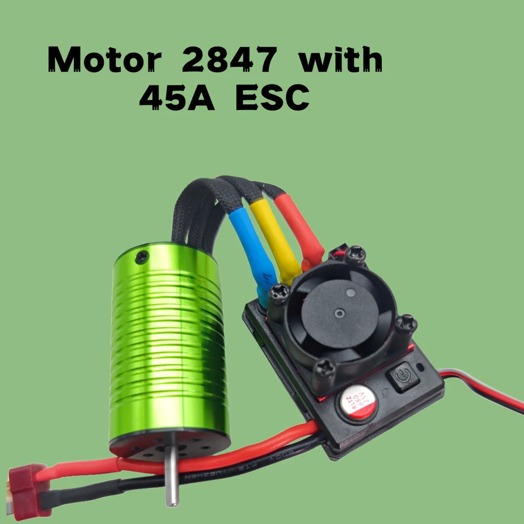 Waterproof brushless motor 2847 4000KV with 35A or 45A ESC, SCY 16101 Pro 16102 PRO JJRC Q130 wltoys 1/12 1/14 RC accessoriesDYI