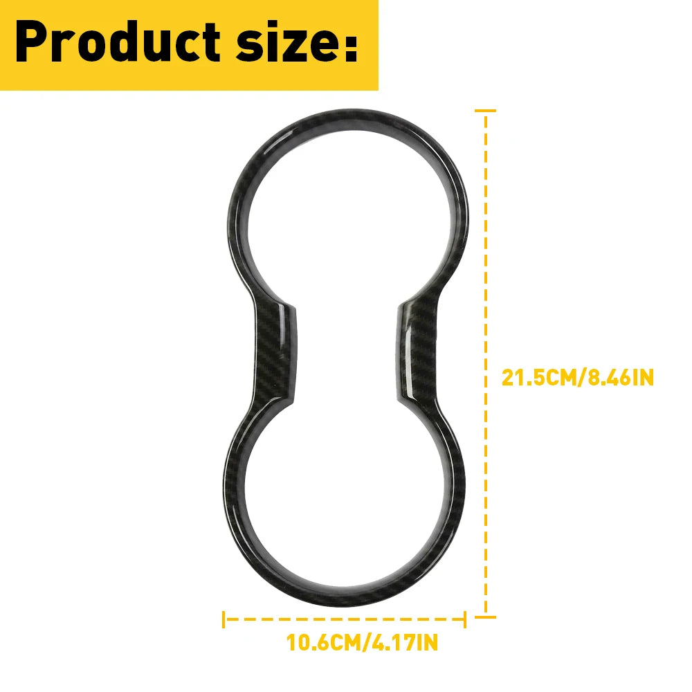 For Ford Mustang 2015 2016 2017 2018 2019 2020 2021 2022 Car Interior Water Cup Holder Cover Decoration Accessories Carbon Fiber