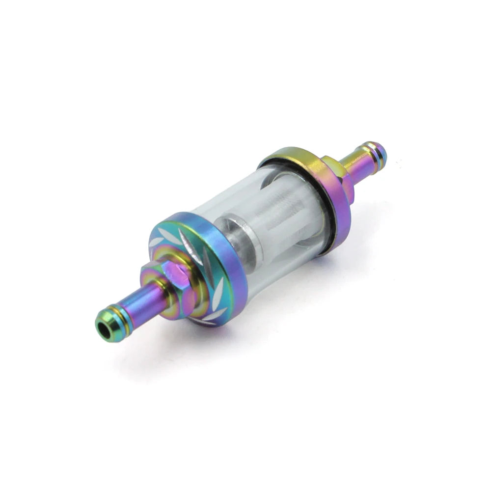Motorcycle 8mm CNC Aluminum Glass Gas Fuel Oil Filter For ATV Dirt Pit Bike 125/140/150/160cc CRF70 90 110 250 TTR100 110 KLX65