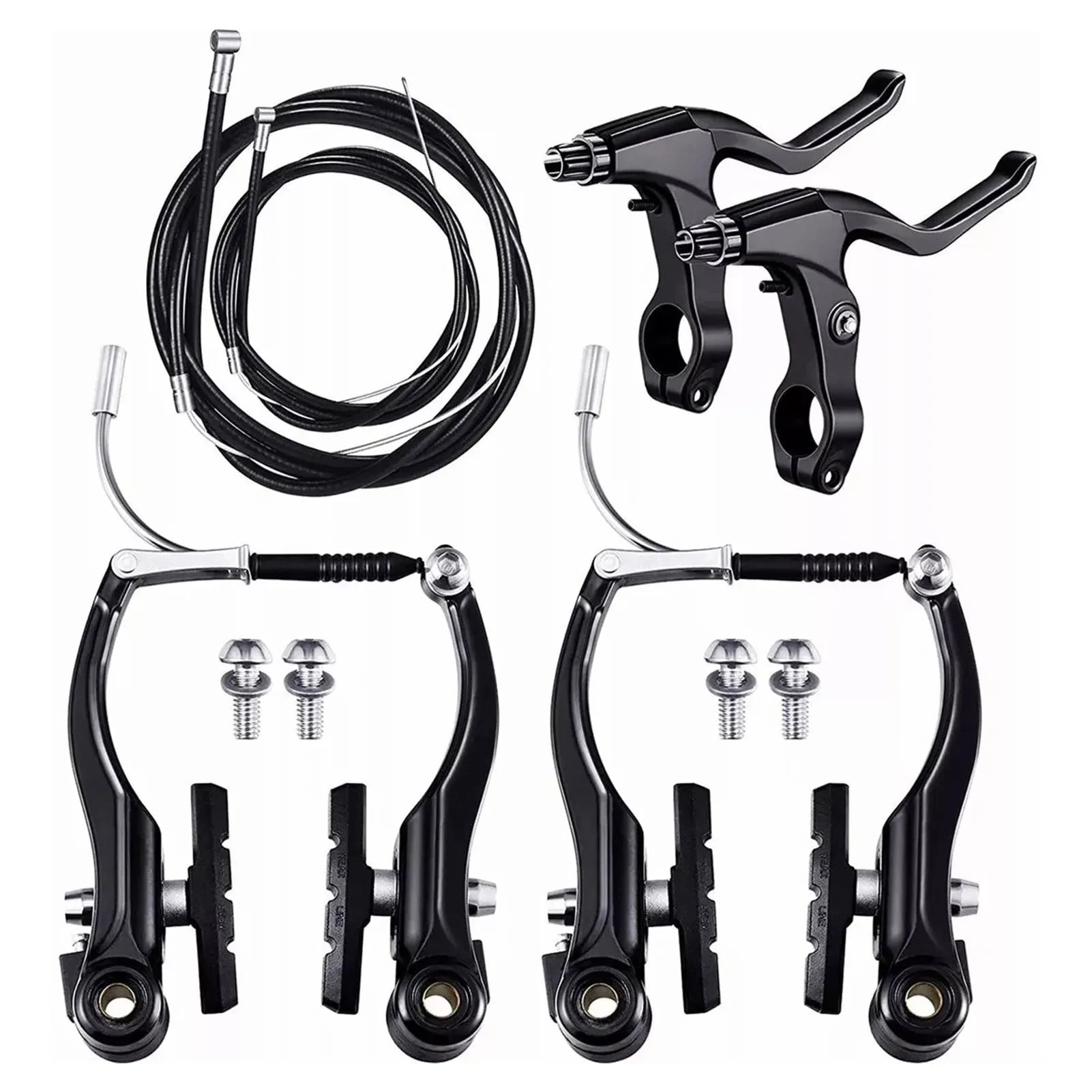 Aluminum Alloy Mountain Bike V Brake Set Front And Rear Black Riding Accessories for Mountain And Road Bikes