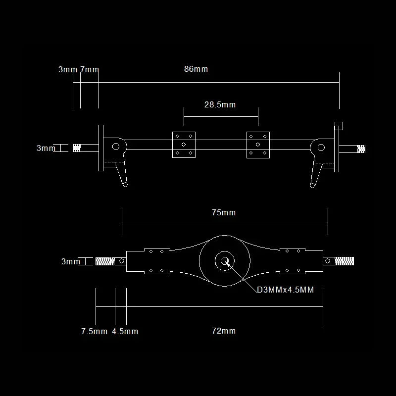 Qin24 1/24 RC Heavy Truck Metal Front Middle And Rear Diff Bridge Set Parts