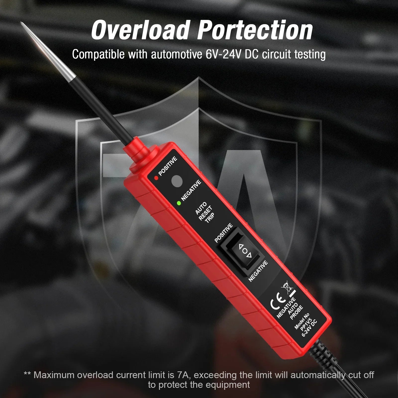 Automotive Electrical System Tester DC 6-24V PP1V5 Car Circuit Drive Test Pen For Car Electrics Testing Power Circuit Probe