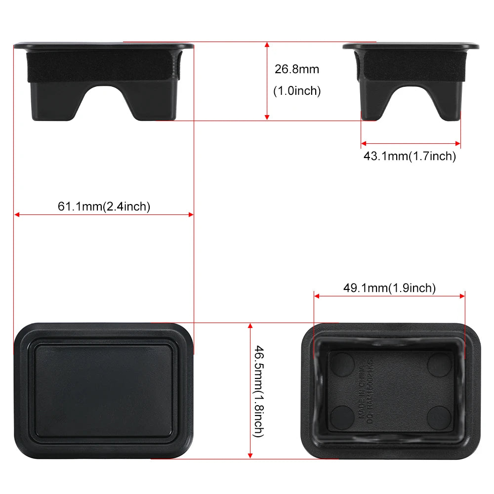 2pcs Stake Pocket Covers For Dodge Ram 1500 2500 2019-on, Rear Truck Pickup Bed Rail Stake Pocket Plugs Hole Caps