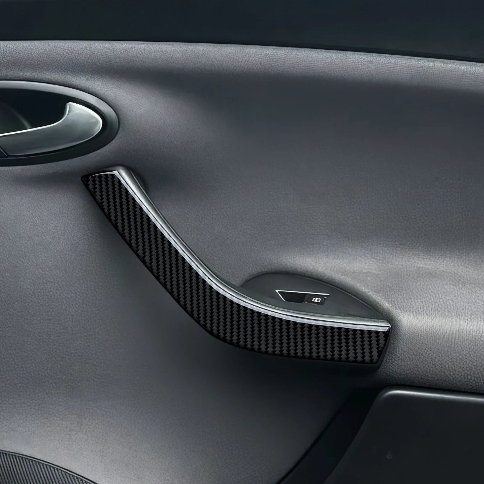 For Seat Altea Toledo (2004-2015) Trim Accessories, Carbon Fiber Interior Sticker, Car Door Armrest Panel Decoration Strip.