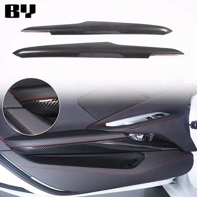 For Chevrolet Corvette C8 2020-2024 Car Accessory ABS Carbon Fiber Car Console Gear Shift Panel Cover door armrest Trim Sticker