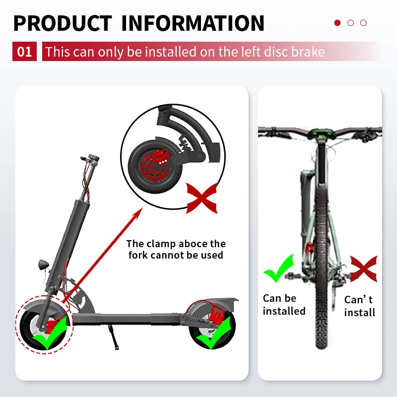 Electric Bicycle Brakes 2 Piston Hydraulic Disc Brake Bike/Scooter Brakes Kit 1100/1800mm Folding Bike Disc Brake Set Power-off