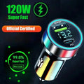 2 port 120W super fast USB car charger for smartphones quick charge adapter for mobile phone use