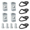 4 Set Truck Bed Rail Bolts Nuts Cargo D-Rings Tie Down Mount Kit Fits for Nissan Frontier Titan W/Utili Track Bed Rail System