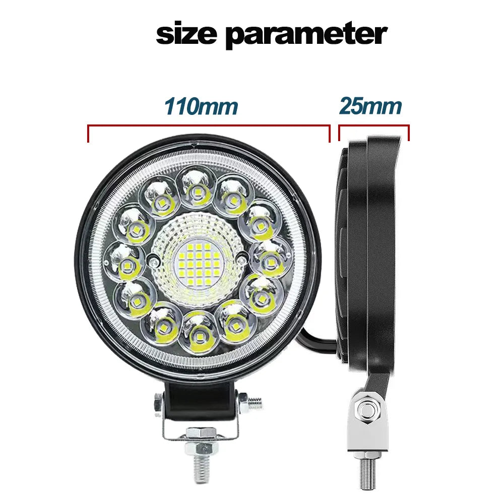Car LED Light Bar 99W LED Work Light  Round Square Off Road Spotlight for Jeep Truck ATV 4X4 Car ATV Barra LED Headlights 12-24V