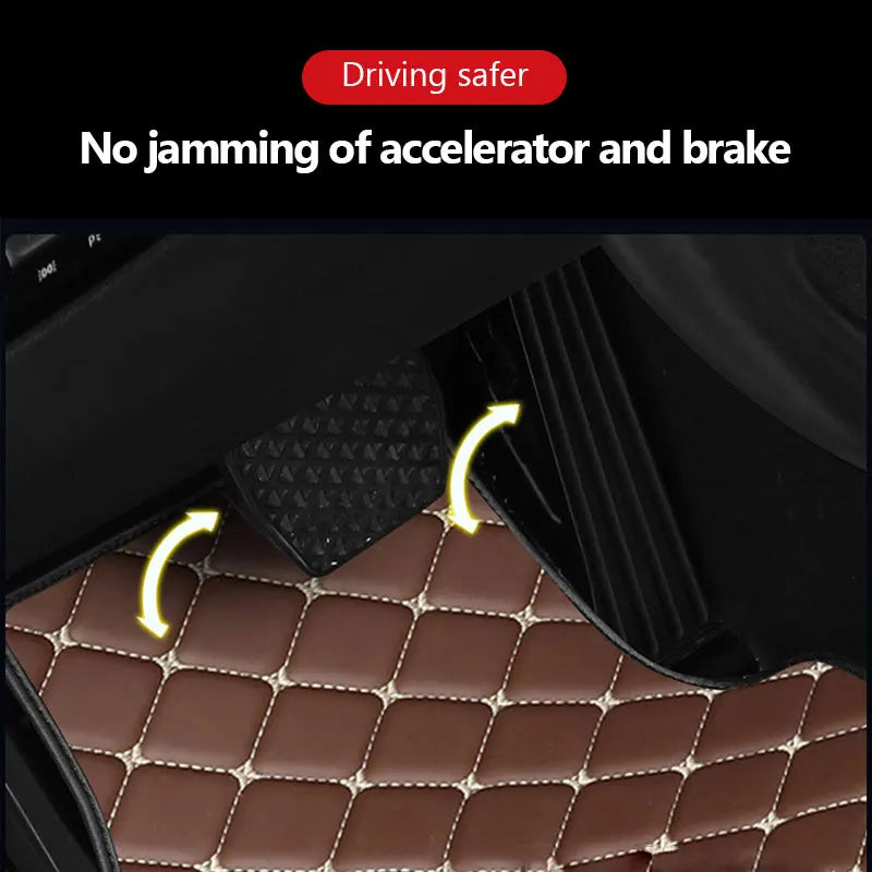 SEAMETAL Car Floor Mats PU Waterproof Foot Pads 4Pcs Universal Auto Carpet Interior Floor Mat Anti Scratch Feet Pads Cushion