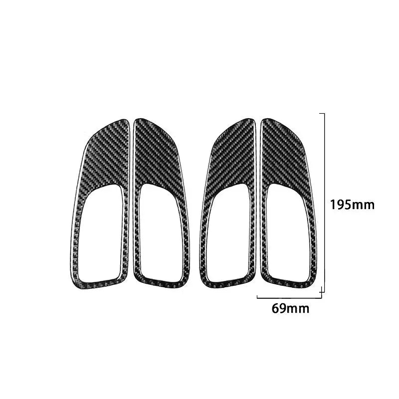 4pcs Car Interior Accessories Door Panel Handle Pull Cover Soft Carbon Fiber Trim Frame For Alfa Romeo 159 2005 - 2021 2022 2023