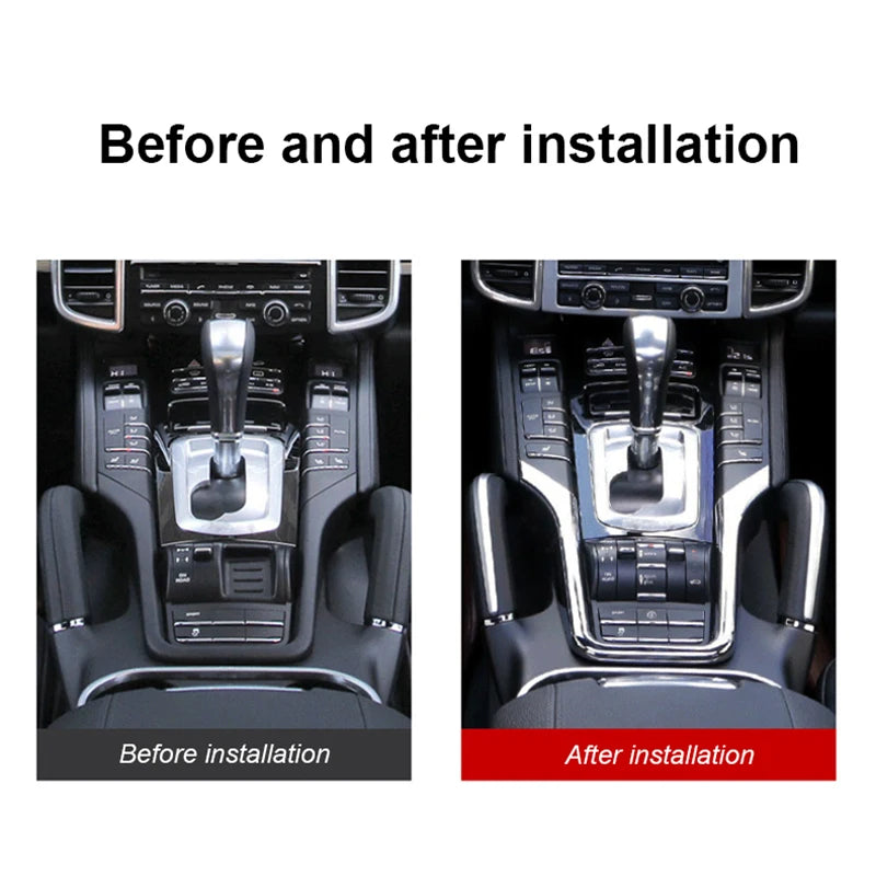 ABS Car Center Console Decorative Frame Sticker For Porsche Cayenne 2011 2012 2013 2014 2015 2016 2017 Car Interior Accessories
