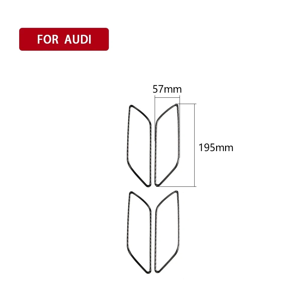 Para Audi A3 8V 2014-2019, 4 piezas de fibra de carbono para manija de puerta interior, marco de cuenco, cubierta embellecedora, accesorios de estilo para automóvil