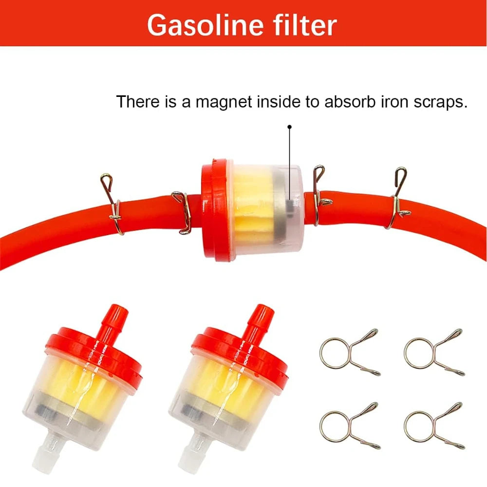 5mm Gas Fuel Filter Hose Tube Line for ATV Motorcycle Dirt Bike Go Kart Moped Pocket Bike Tao Tao Scooter with Fuel Filter