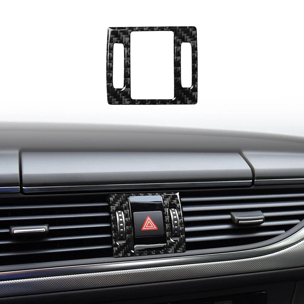 For Audi A6 S6 C7 A7 S7 4G8 2012-2018 Warning Lights Decoration Cover Trim Sticker Car Interior Accessories Carbon Fiber