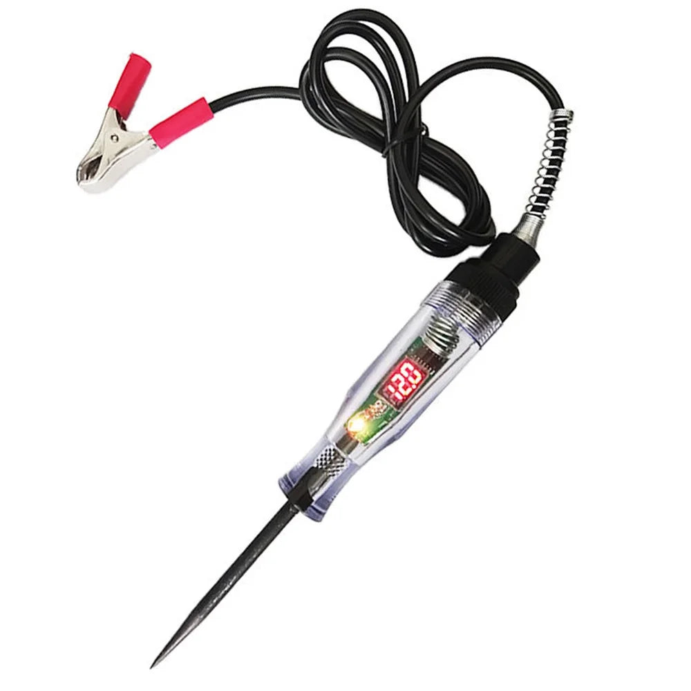 Auto Truck Voltage Circuit Tester 6V 12V 24V DC Digital Display Long Probe Pen Light Bulb Automobile Diagnostic Tool Auto Repair