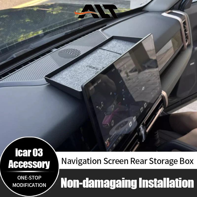For Chery ICAR 03 Jaecoo J6 Navigation Screen Rear Storage Box Dashboard ABS Tray Car Interior Accessories
