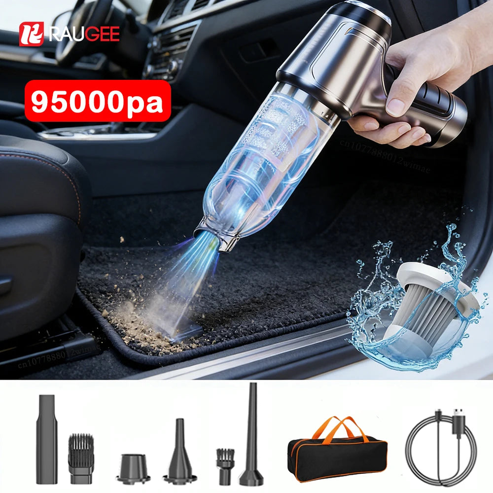 Car Vacuum Cleaner 95000pa Strong Suction Vacuum Cleaner For Car Wireless Handheld Auto Vacuum Cleaning Machine For Car