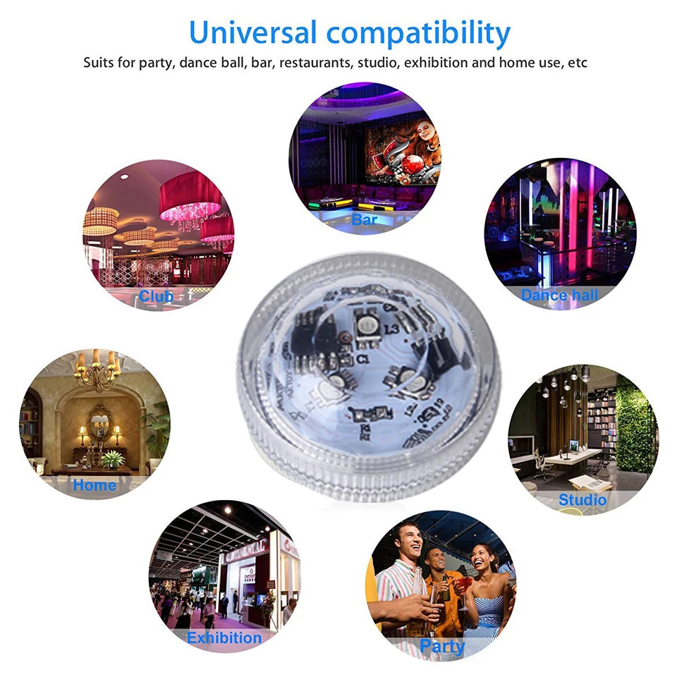 LED Car Interior Ambient Night Light Decoration Wireless Adhesive Bicycle Tail Light Auto Roof Vase Pool  Atmosphere Lamp