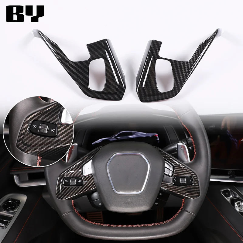 For Chevrolet Corvette C8 2020-2024 Car Accessory ABS Carbon Fiber Car Console Gear Shift Panel Cover door armrest Trim Sticker