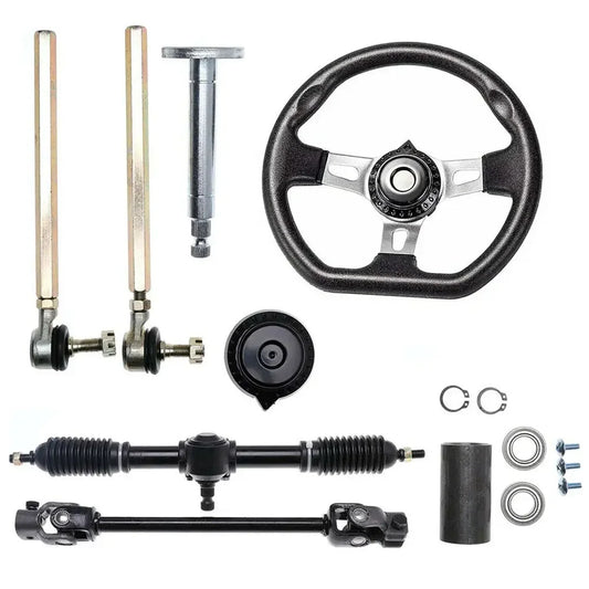 Steering Wheel Kit Gear Rack Pinion Shaft Steering Gear RackFor ATV Go Kart Quad Farm Cart 4 Wheel