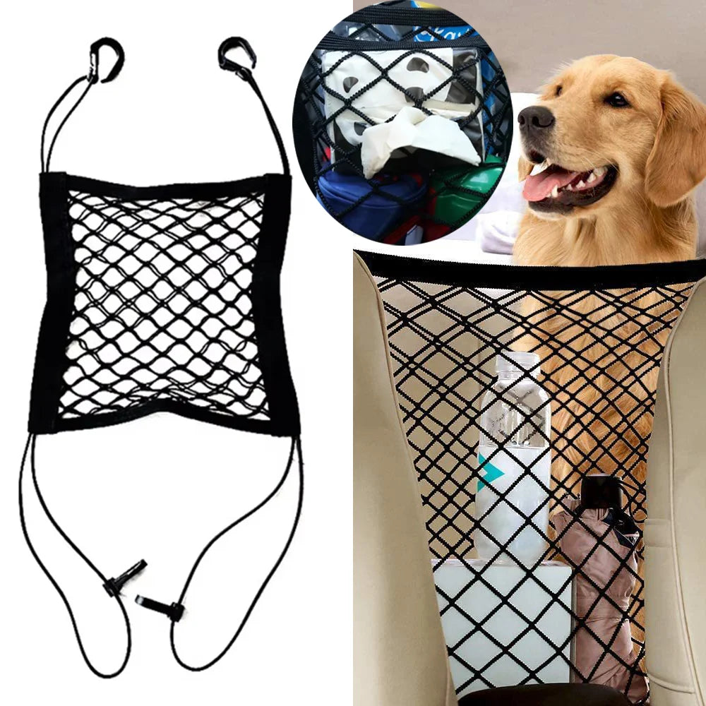 Car Interior Trunk Seat Back Elastic Storage Net Back Seat Safety Protector Mesh Net Car Storage Bag Auto Interior Accessories