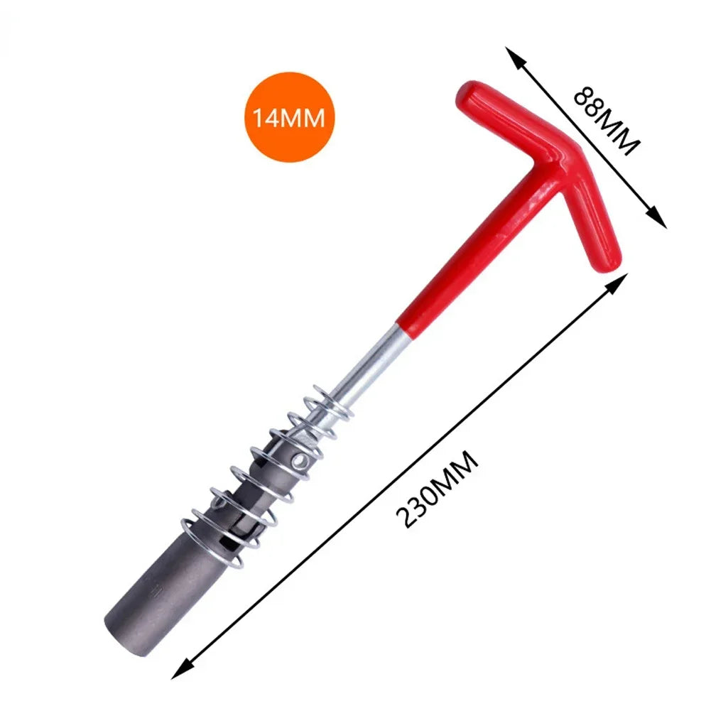 Herramienta de extracción de bujías, llave de tubo de extracción de bujías de 14 mm, 16 mm y 21 mm, llave con rotación de 360 ​​grados, herramienta de reparación de automóviles