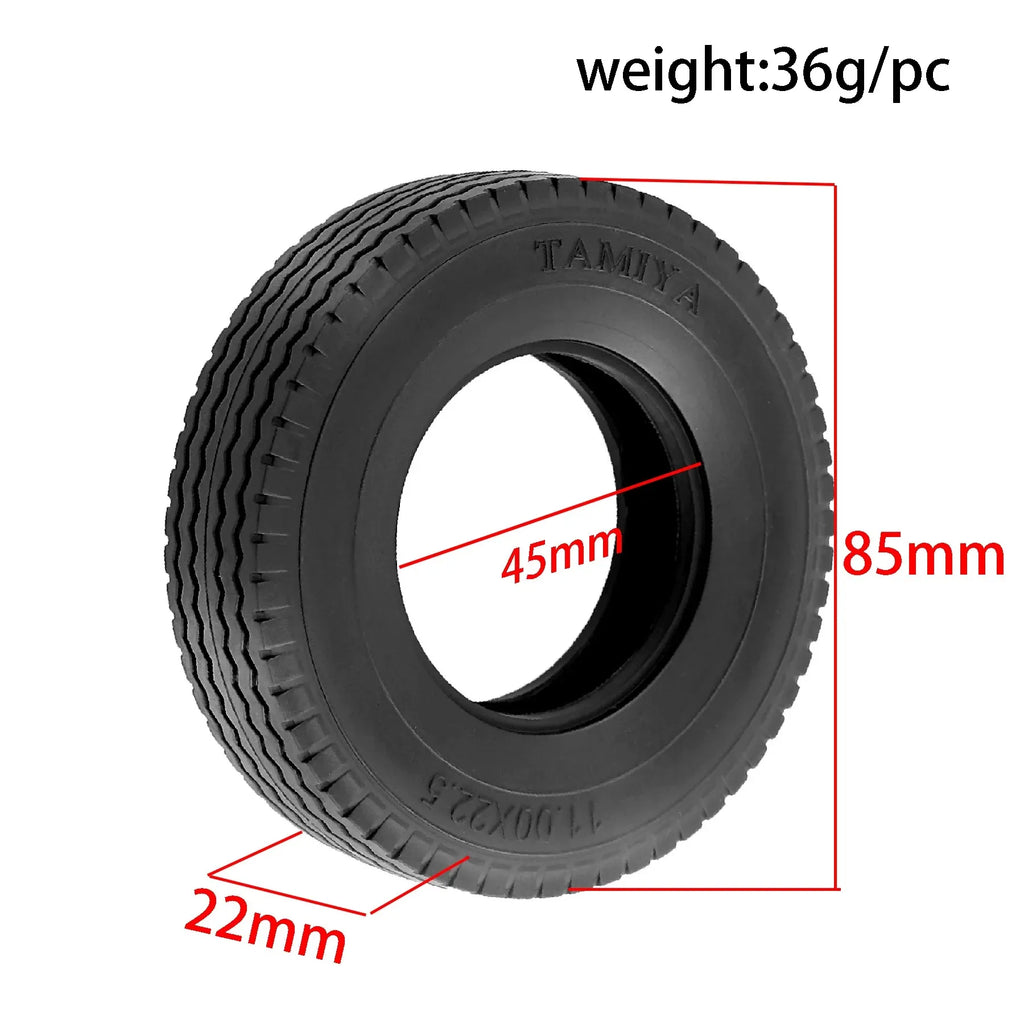 1/14 Scale Truck Tires - High Grip Rubber Tyre for Tamiya Trailer & RC Trucks DIY Upgrade Parts Realistic Model Car Accessories