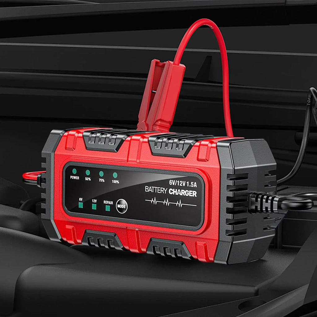 Motorcycle Charger for Battery 6V/12V Auto Charging Maintainer Trickle Charger for Car Battery for Boat RV Truck Lawn Mower Golf
