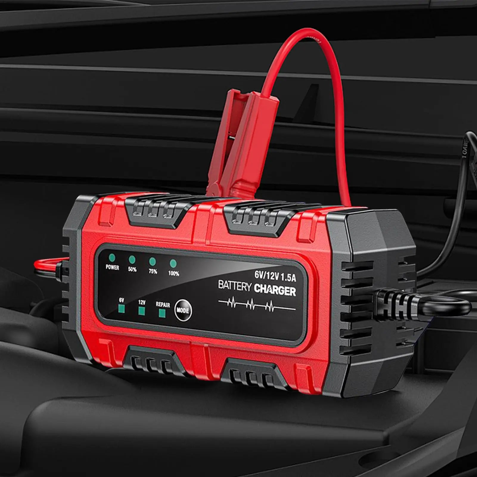 Motorcycle Charger for Battery 6V/12V Auto Charging Maintainer Trickle Charger for Car Battery for Boat RV Truck Lawn Mower Golf