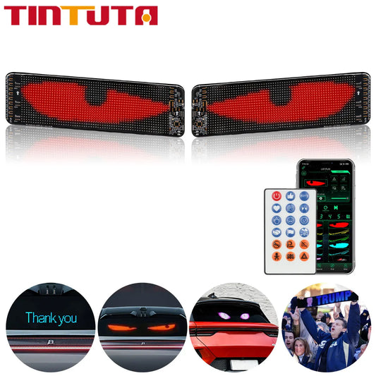 Car Smart LED Display Rear Windshield Interactive Screen DIY Pattern Graffiti Scrolling Text Funny Matrix Pixel Panel APP Cont