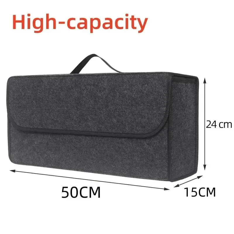 Car Organizer Bag Car Trunk Organizer Anti Slip Compartment Boot Storage Felt Cloth Storage Bag