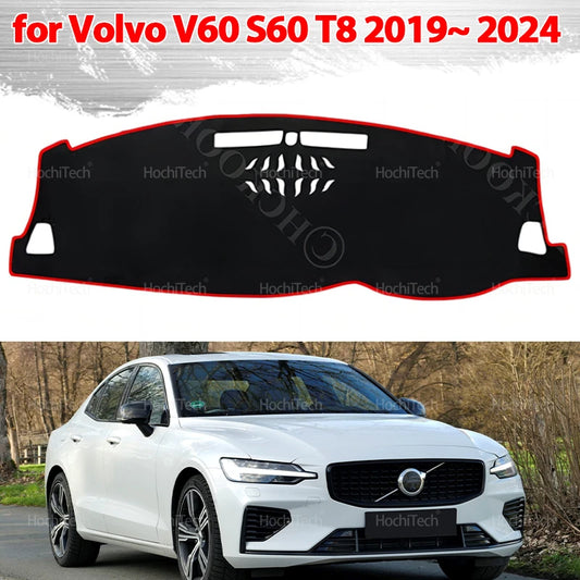 Car Dashboard Cover Dash Mat for Volvo V60 S60 T8 2019~ 2024 Pad Sunshade Cushion Sunshield Nonslip Anti-UV Accessories