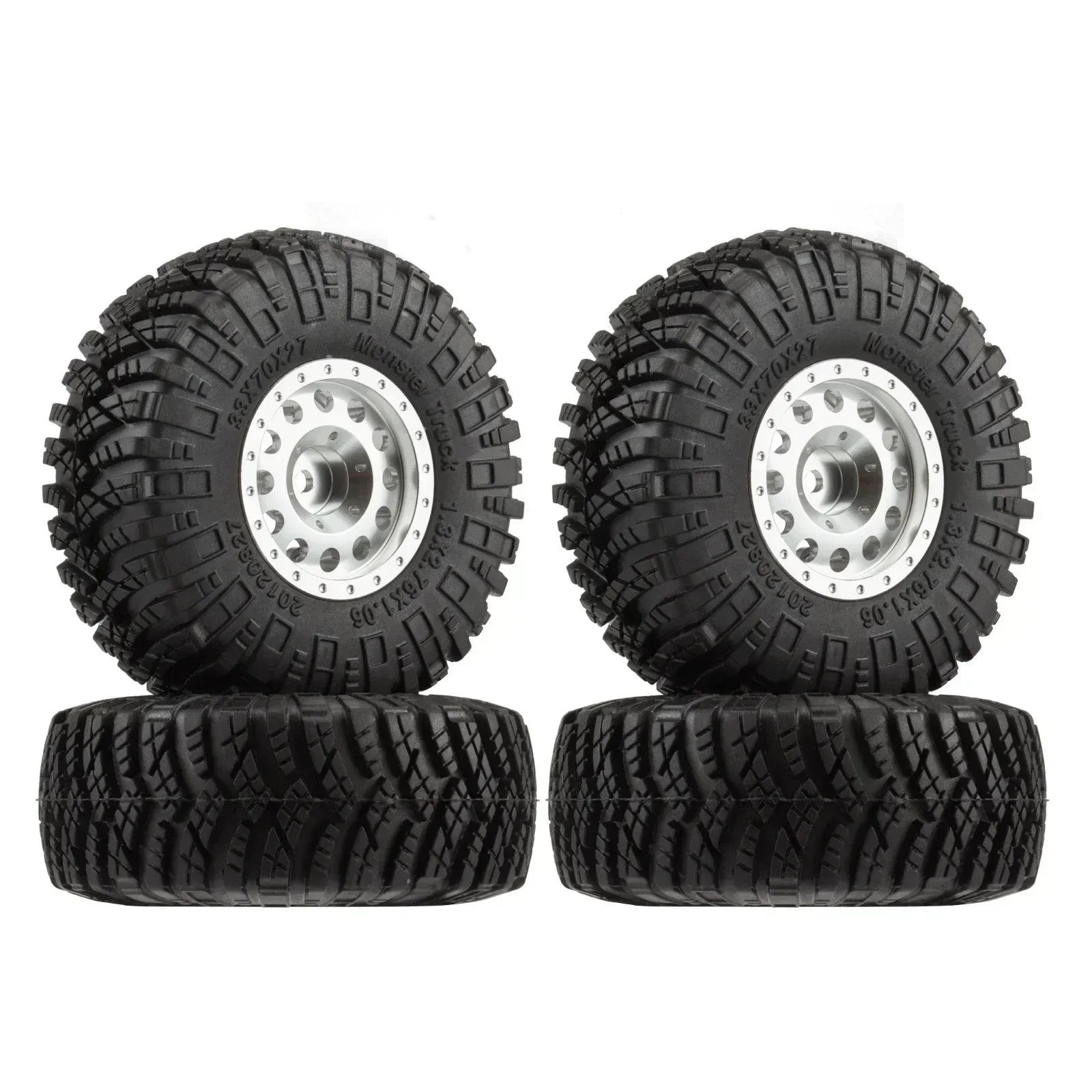 4PCS 1.3" Wheel tires 70*27mm Mud Terrain Tyre for 1/18 TRX4M 1/24 SCX24 RC Crawler Car