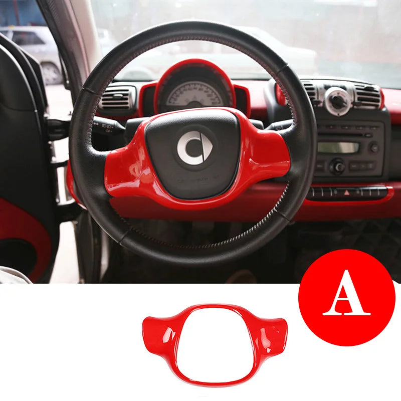 Car ABS Plastic Decorative Cover Red Modification Products For Mercedes Smart 451 Fortwo Interior Sticker Styling Accessories
