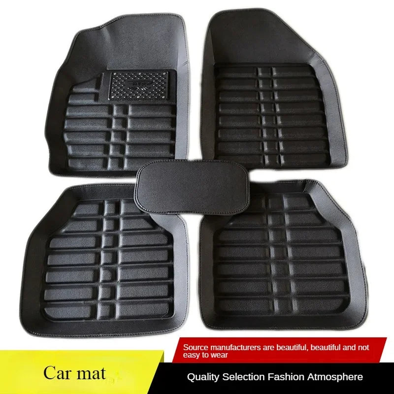 5pcs Premium Easy Clean  Waterproof Auto Foot Pad Universal Waterproof PU Leather Durable Car Floor Mats Car Interior Accessorie
