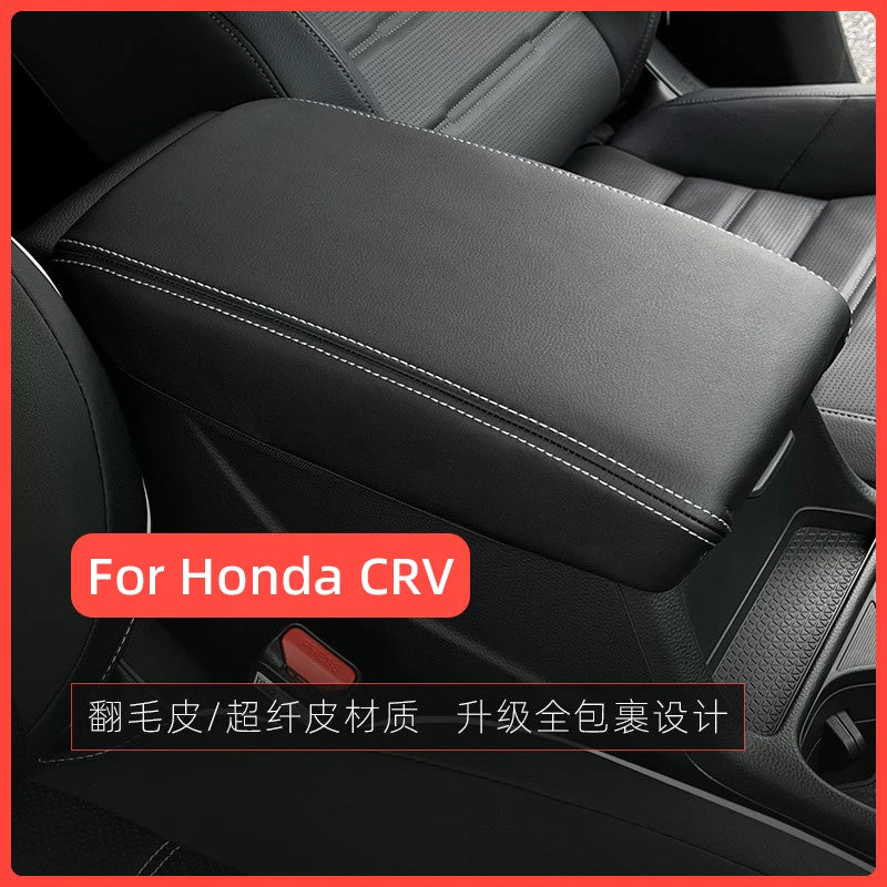For Honda CRV 2018 Accessories CR-V 2017 2019 2020 2021 2024 Car Center Console Armrest Box Cover Leather Protective Cover Trim