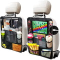 Car Backseat Organizer,2PCS Car Storage Organizer Kick Mats Back Seat Protector with Touch Screen Tablet Holder