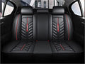 Seat Covers Auto Front and Rear Full Set 5-yangats Car Cushions,Black and Red PU Leather