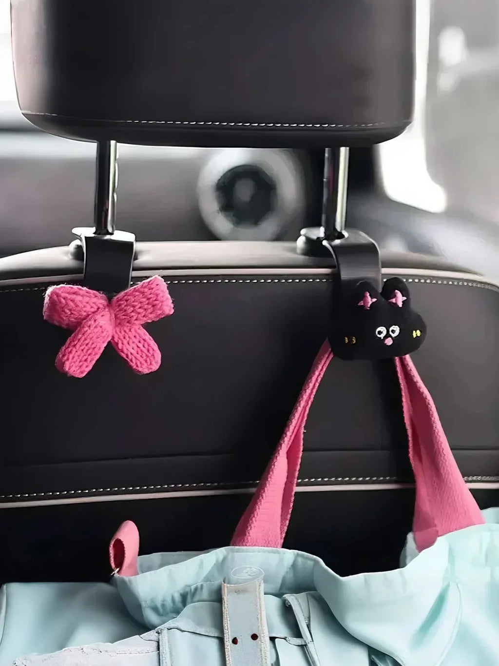 Cartoon Cute Multifunctional Car Mounted Hook - an easy-to-install and detachable car accessory that saves space in the car