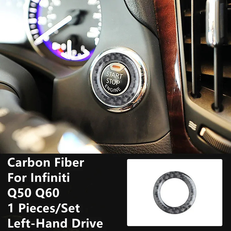 Carbon Fiber Car Interior Modification Cover Trim Strips Decorative Stickers For Infiniti Q50 Q60 Car Styling Inner Accessories
